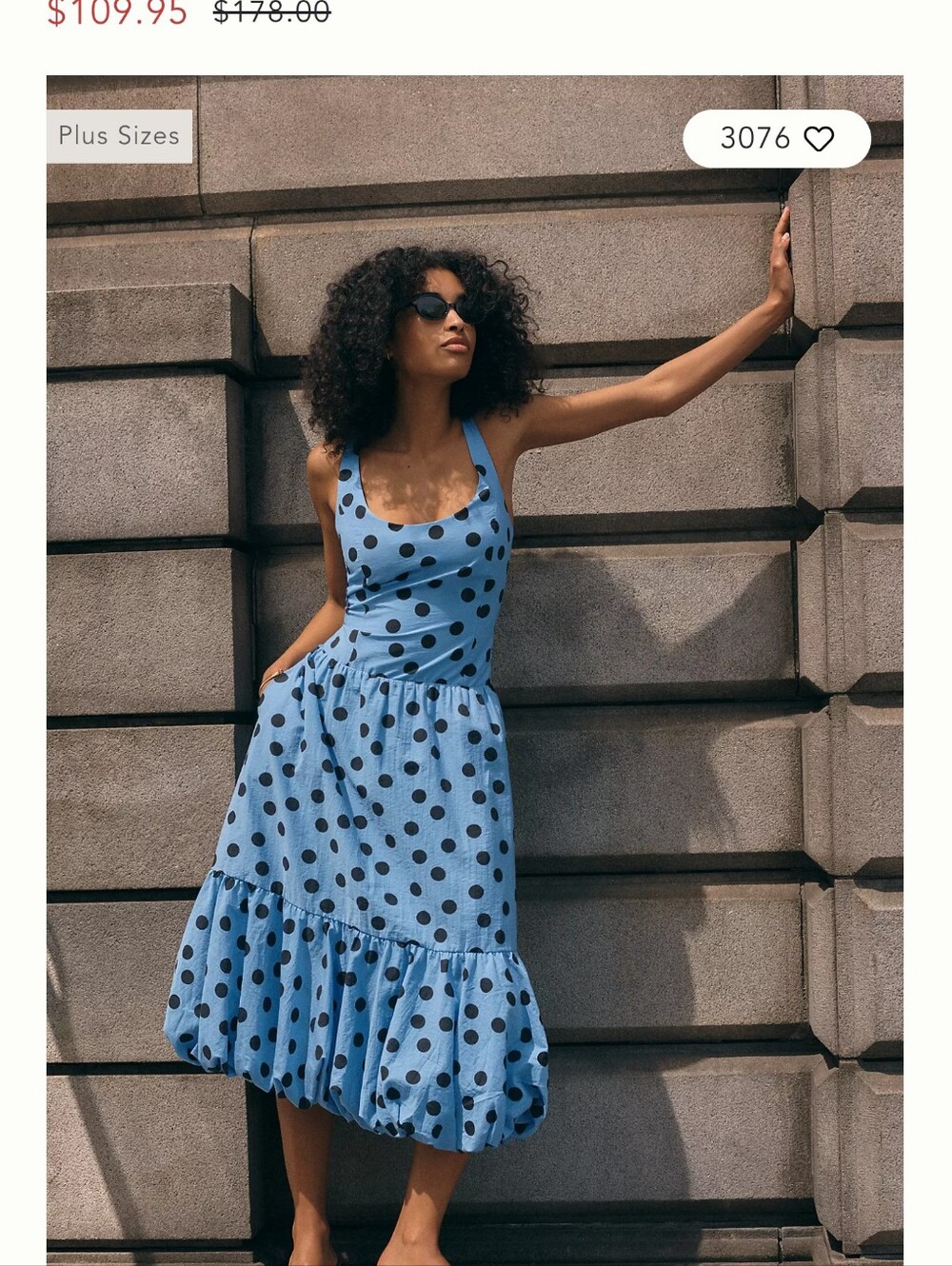 Maeve Drop-Waist Midi Dress In Blue Dot NWT